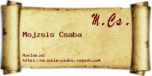 Mojzsis Csaba névjegykártya