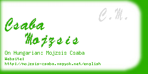 csaba mojzsis business card